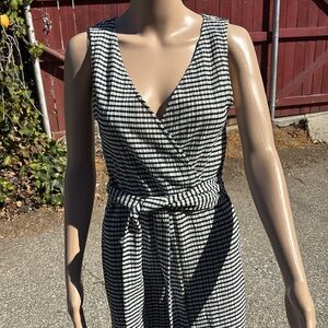 Black and White Checkered Sleeveless Dress